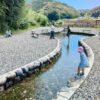 【江尻地区親水公園】(高知県の水場)高岡郡日高村下分 仁淀川の河川敷に整備された 遊べる「じゃぶじゃぶ池」と手押しポンプ井戸