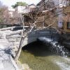 【松原川親水公園】（佐賀県の水場）佐賀市松原２丁目　遊歩道を歩けば　橋の放水や河童の像がある　街中の風流な場所